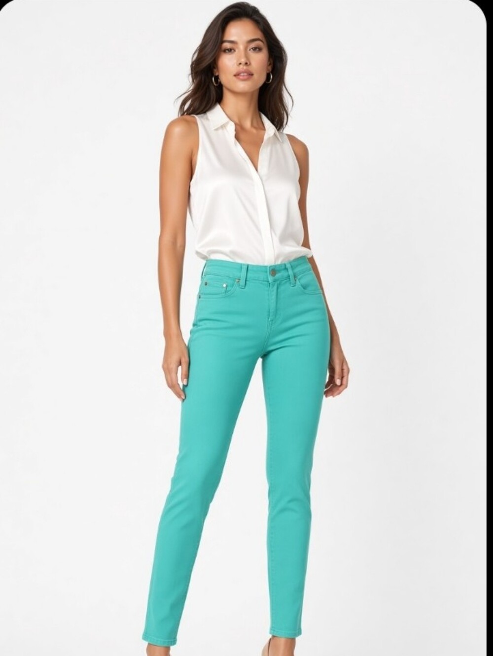 Vineyard Vines Cotton Bright Fun Skinny Jeans in Teal ( Sz:4)
